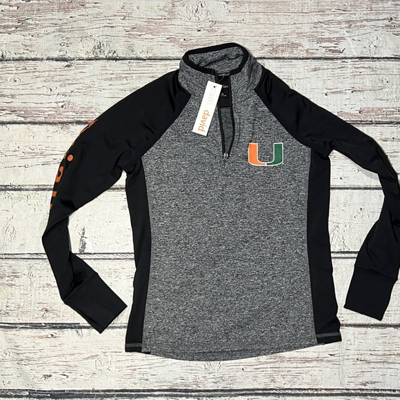 Miami Hurricanes Athletic Gym Workout Womens New Sports Collegiate Shirt - Picture 3 of 6